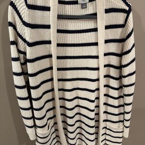 Women's Striped Sweater - Black and White